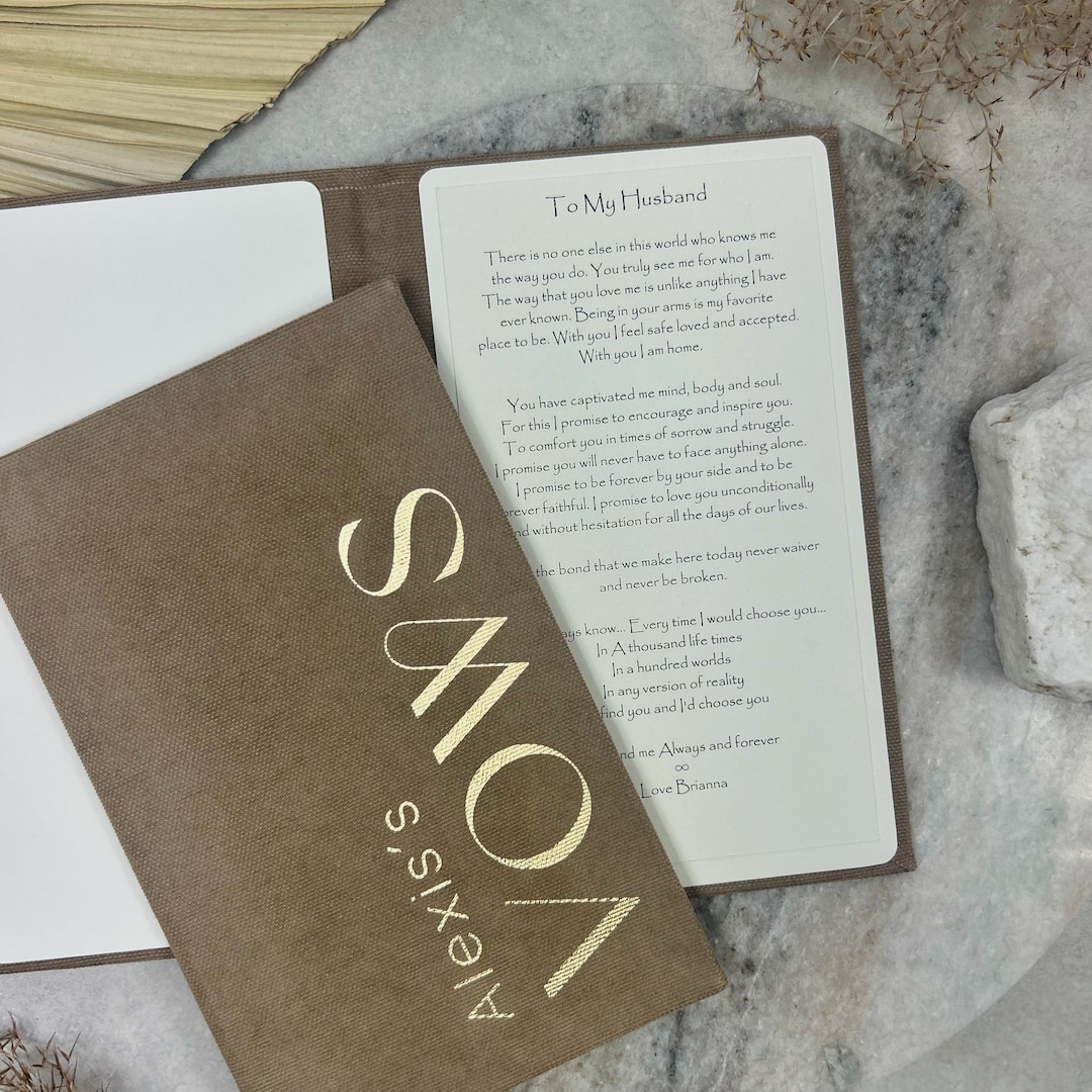 Wedding Ceremony Vow Books | His & Her Vows With Vow Cards | Set of Vow ...