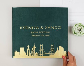 Gold Schriftzug Hochzeitsfoto-Gästebuch, personalisiertes Instax Album