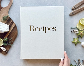 Personalized Blank Recipe Book Binder, Custom Cookbook, Ring Binder Organizer for Family Recipes