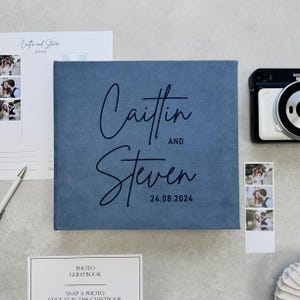 Personalized Photo Wedding Guest Book, Wedding Photo Album for Photos - Mini Square Wide, Wedding Guestbook Alternative + FREE PRINTED SIGN