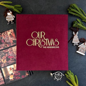 Urlaub Fotoalbum mit Hüllen für 4x6 ""Fotos | Personalisiertes benutzerdefiniertes Weihnachten Familienfotoalbum | Geschenk für Familie Weihnachtserinnerungen