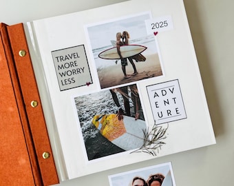 Zelfklevend reisboek, gepersonaliseerd herinneringsboek voor koppels, groot avontuurfotoalbum