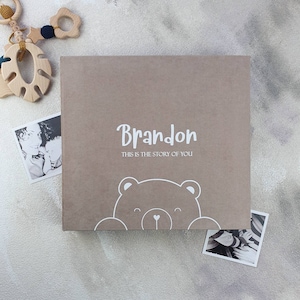 First Year Baby Memory Book As Modern Baby Shower Gift, Photo Album For Baby, Personalized Baby Book, Story Of You