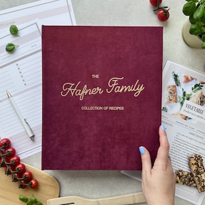 Pasta de receitas personalizada, livro de receitas, pasta personalizada A4 com 4 argolas e capas, pasta de capa dura, livro organizador de receitas, presente de culinária