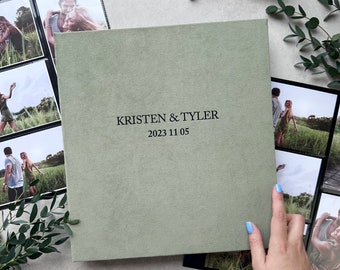 Personalized Custom Couple Photo Album With Sleeves up to 4x6 Photos, Slip in Family Photo Album, Wedding album