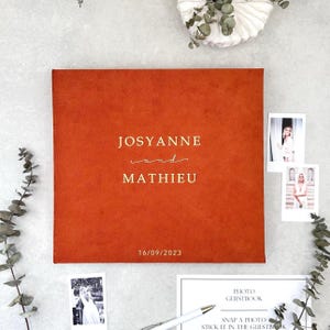 Instax Wedding Guest Book Terracotta Orange With Gold Lettering,  Photo Booth Guest Book, Guest book Wedding  as Album
