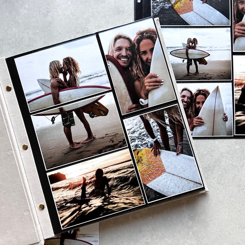 Personalized Custom Couple Photo Album With Sleeves up to 4x6 Photos, Slip in Family Photo Album, Wedding album image 4