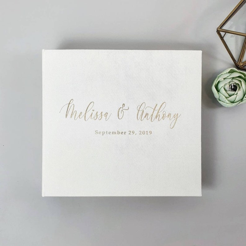 Instax Guest Book White With Foil Gold Lettering Instax Photo Booth Guest Book, Wedding Album image 2