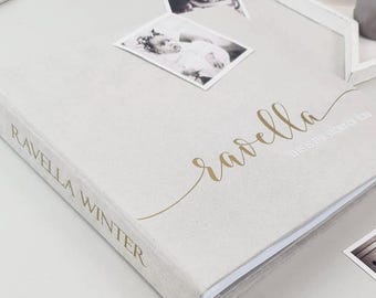 Personalized First Year Baby Memory Book, Modern Baby Journal