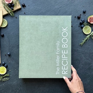 Pasta de receitas personalizada, livro de receitas, pasta personalizada A4 de 4 argolas com capas, pasta de capa dura, livro organizador de receitas, presente de culinária