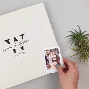 Ivory Wedding Album, Personalized Photo Guest Book, Instax Wedding Book, Photo Booth Album