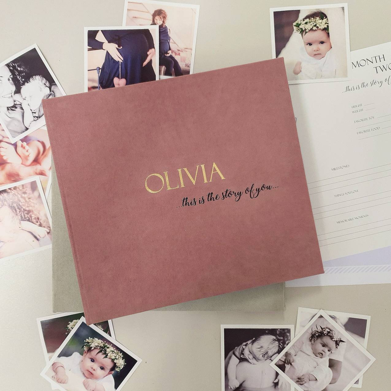 Luxury photo album pregnancy journal Baby Book Baby memory book custom