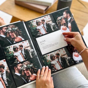 Personalized Slip in Photo Album With Sleeves up to 4x6 Photos, Family Photo Album, Large Couple photo album, Wedding Photo Album