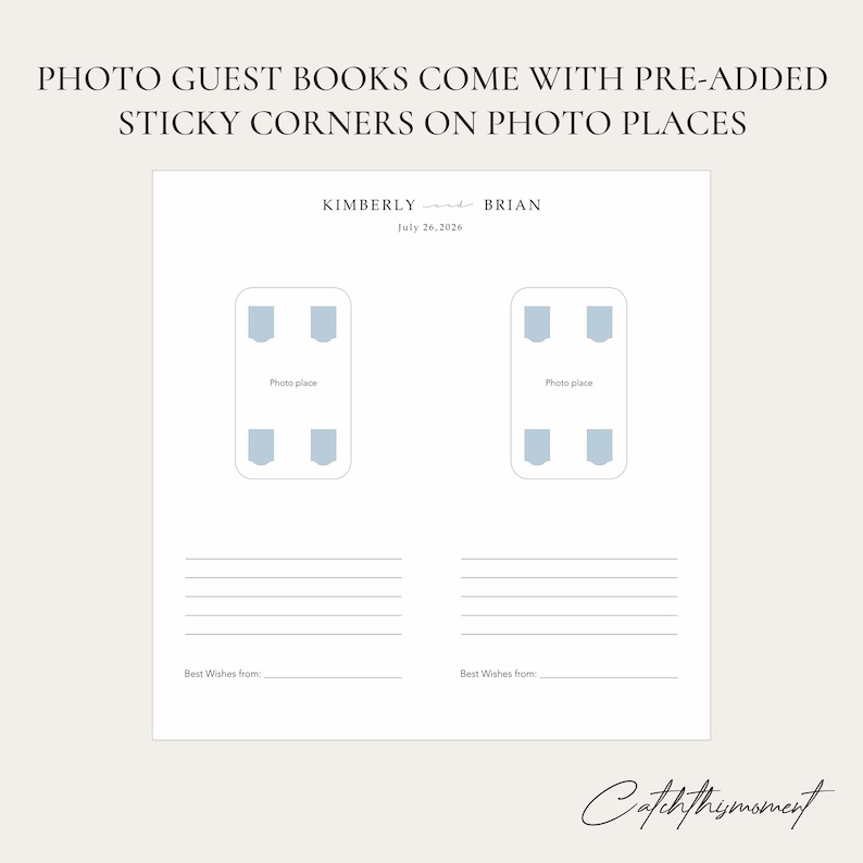 Instax Wedding Guest Book With Copper Lettering, Personalized Photo Guest Book, Instax Wedding Book, Photo Booth Album bild 12