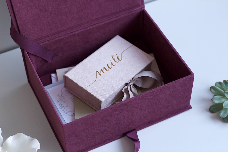 Personalized Keepsake Clamshell Box, Presentation gift box, Wedding, Birthday Congratulations Money Cash Gift Box