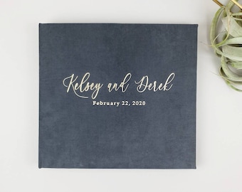 Wedding Album Dark Gray With Foil Gold Lettering, Photo Guest Book, Instax Wedding Book, Photo Booth Album