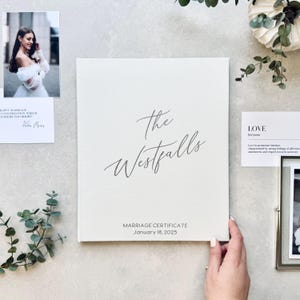 Personalisierte Hochzeits-Urkunde - Elegantes Andenken für Ihren Big Day, Heiratsurkunde A4 Halter