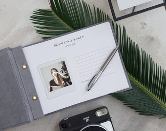 Alternative Wedding Guest Book, Instax Photo Album, Instax Guest Book, Gray Guest Book With Black Lettering