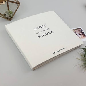 Instant Wedding Album Ivory Guest Book With Black Lettering Instax Photo Album, Birthday Album, Wedding Album image 3
