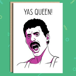 Freddy Mercury "Yas Königin!" - Gruß Karte von Nick Lacke / Gratulation / Herzlichen Glückwunsch / Königin / lustige Karte / Humor hat