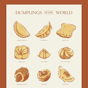 Dumplings of the World Hand Printed 2-color Screen Print Poster ...