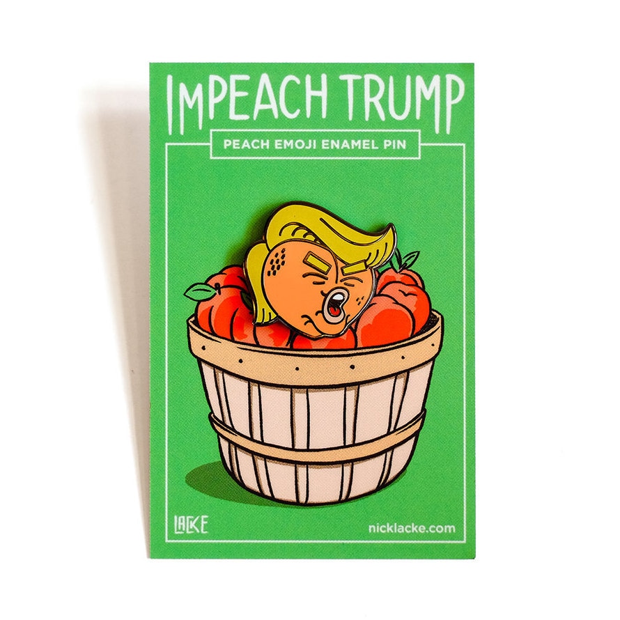 Impeach Trump Peach Emoji Enamel Pin / Peach Emoji Enamel Pin Etsy