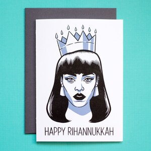 Happy Rihannukkah - Hanukkah Hanoukka drôle / carte carte de voeux / Hanoukka carte de voeux fêtes juives / Salut Hop / impression d’Art