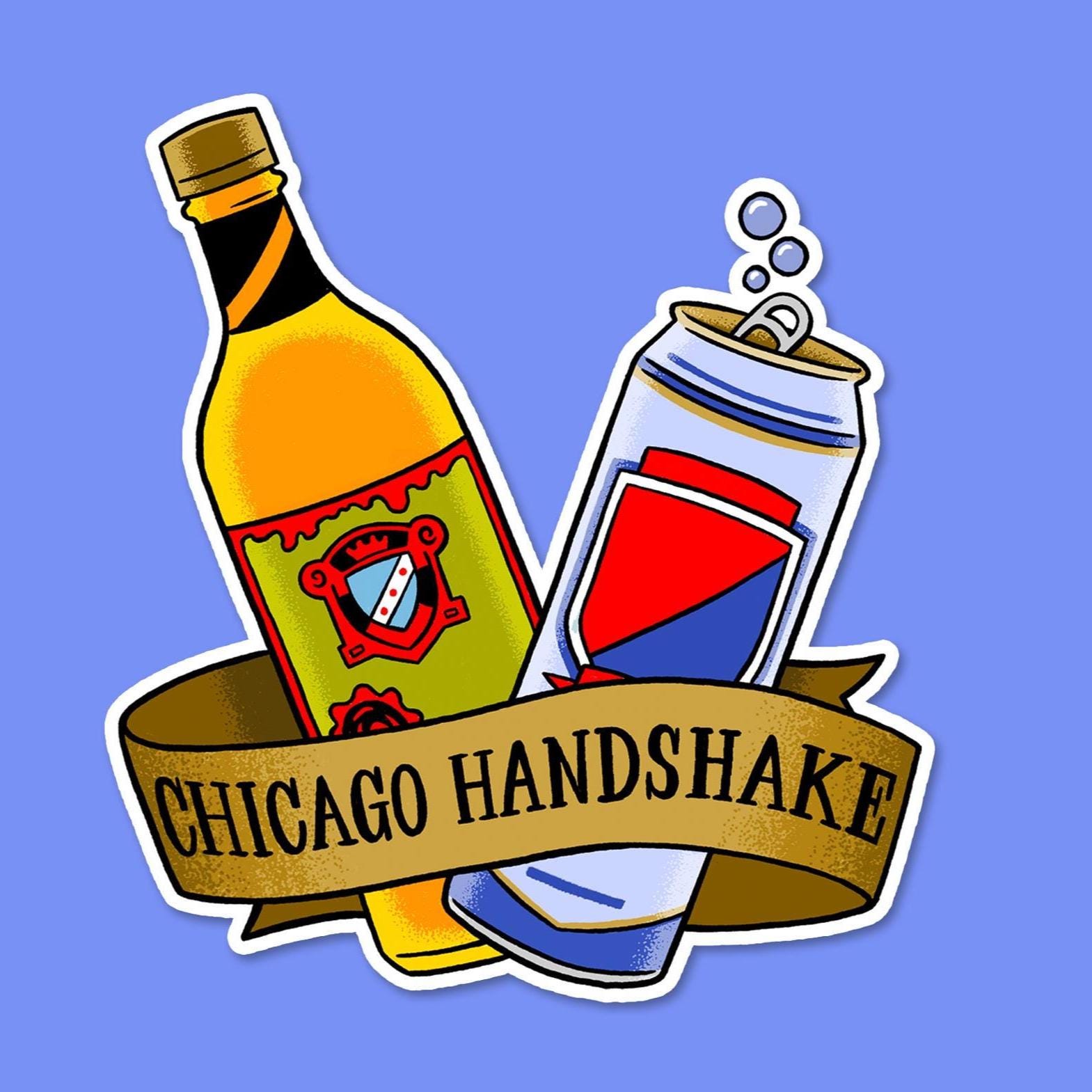 chicago handshake cigarette Chicago Handshake: Chicago Culture Art Sticker