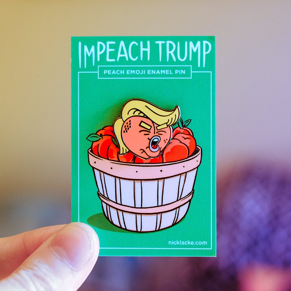 Impeach Trump Peach Emoji Enamel Pin / Peach Emoji Enamel Pin Etsy