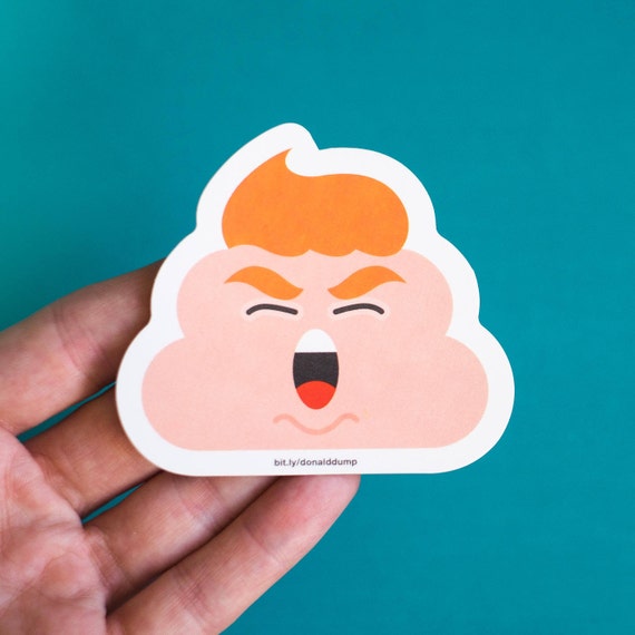 Donald Dump Poop Emoji Sticker - Political Protest Vinyl Decal