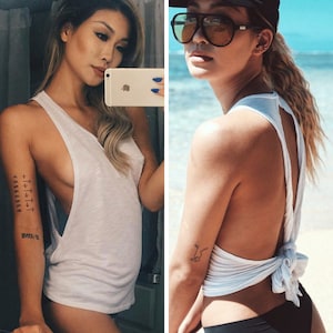 Open Back Workout Tank Top Low Side Tank Bralette Tank
