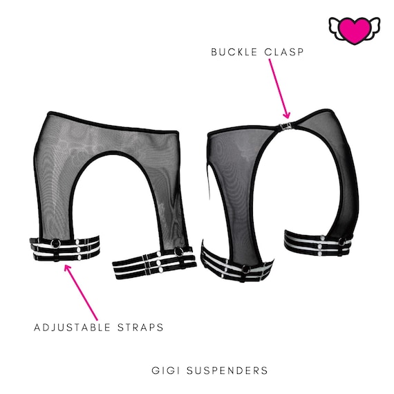 See Thru Suspender Belt Garter Belt With Thigh Garters Gigi 20264 Etsy Canada