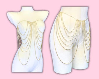 Multi-Way Drape Crystal Body Chain - Lara #30057