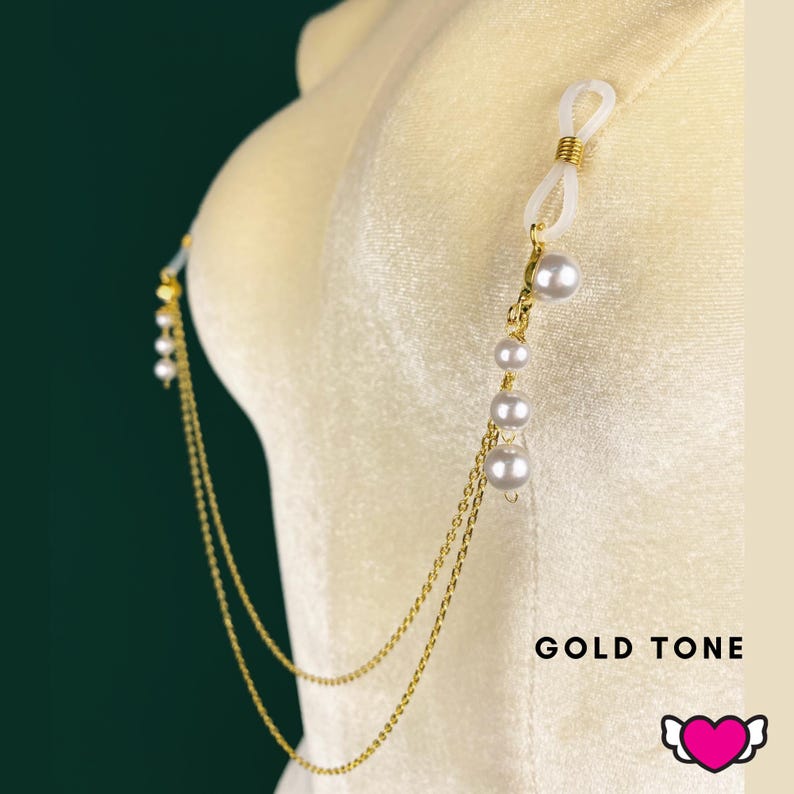 Non Piercing Nipple Chain With Adjustable Noose & Pearl Drop - Estelle ...
