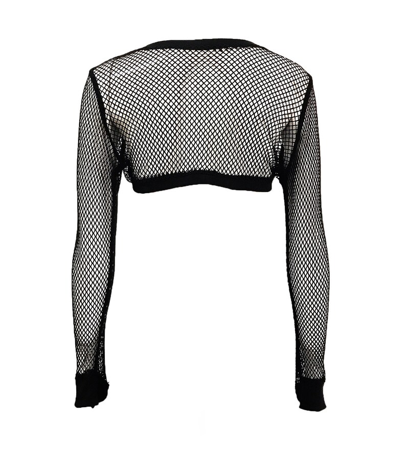 Shrug Mesh Top Fishnet Super Crop Top Long Sleeves / 90's - Etsy Australia