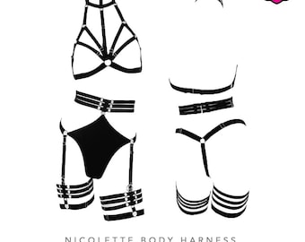 Halter Cage Bra/ Cage Bra/ Harness Bra/ Harness Elastic Cage Bra -  #20229 Nicolette