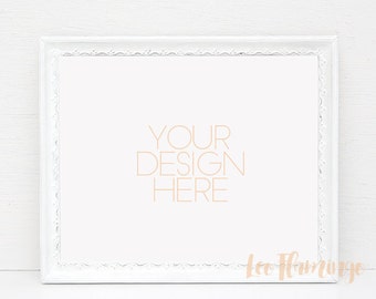 Download Free White Frame mockup, Horizontal mockup, Antique Vintage mock up, Blank frame mockup, Empty photo frame Mock Up, Picture frame template PSD Template
