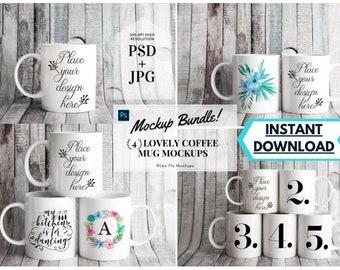 12oz Latte Mug Mockup Bundle Styled Mockups Cozy Etsy