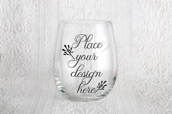 Wine Glass Mockup Stemless Glass Mockup Wine Glass Mock