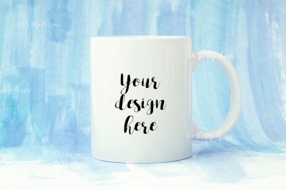 Coffee Mug Mockup Cup Template White Mug Mockup Blue
