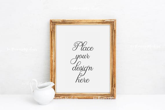 Download Free Gold Mockup Frame Blank Frame Template Golden Frame Mock Mockup PSD Mockup Template