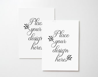 Double 5x7 Print Mockup Invitation Mockup 2 Flat Card Mock Etsy