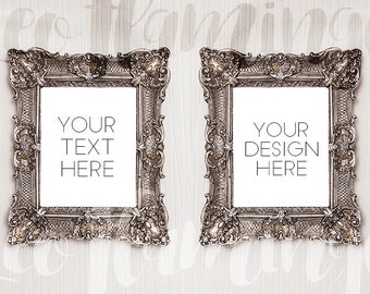Download 2 Mockup Silver Frame Two Metallic Frame Mock Up Old Frame Mock Ups Photo Mockups Vintage Mockup Frame Template Gothic Frame Mock Ups Free Downloads Logo Mockups PSD Mockup Templates