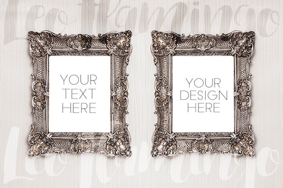 Download Free 2 Mockup Silver Frame Two Metallic Frame Mock Up Psd Logo Mockup Templates All Free Mockups PSD Mockup Template