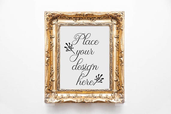 Gold Frame Mockup Romantic Mock Up Edwardian Frame Mockup
