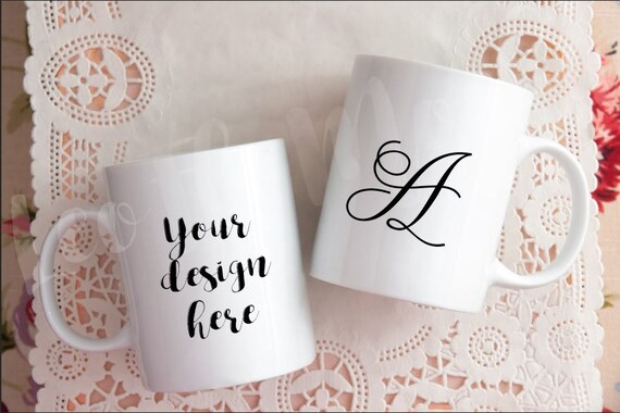 2 Mockup Mug Two Mugs Mock Up 2 Stock Blank Mugs Romantic Valentines Mug Mockups Flatlay Mockup Mug Pair Mockup Psd Smart Mugs