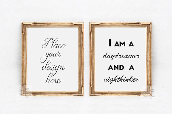 2 Gold Mockup Frame Art Deco Mockup Two Vintage Blank Frame Etsy