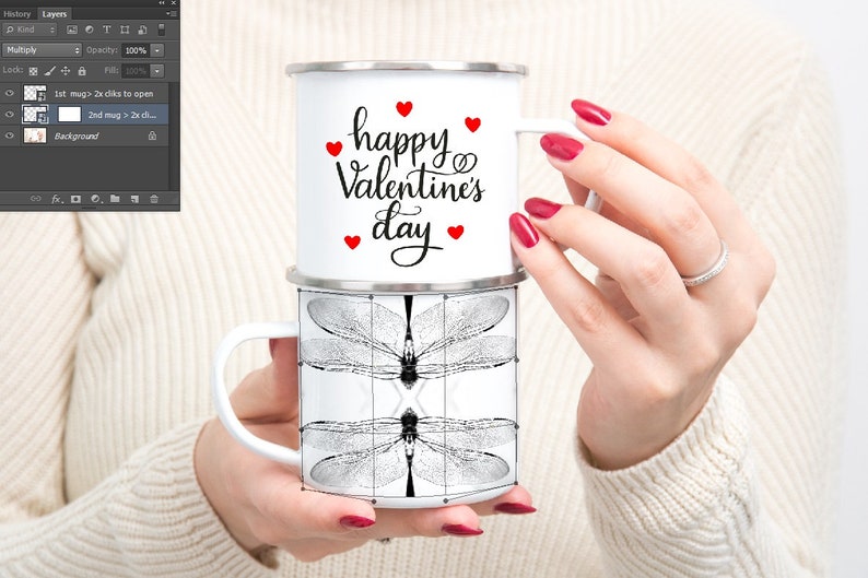 Download Two Enamel Mug Mockup Tin cup Mock up Woman holding mugs ...