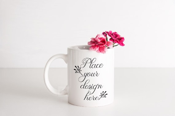 Mug Mockup Coffee Mug Mock Up White Mug Mock Up Pink Mock Etsy