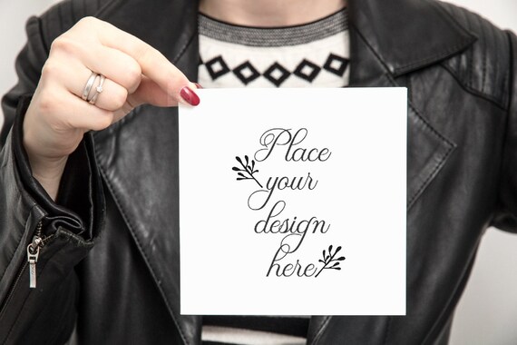 Greeting Card Mockup Square Greeting Card Mock Up Square Etsy